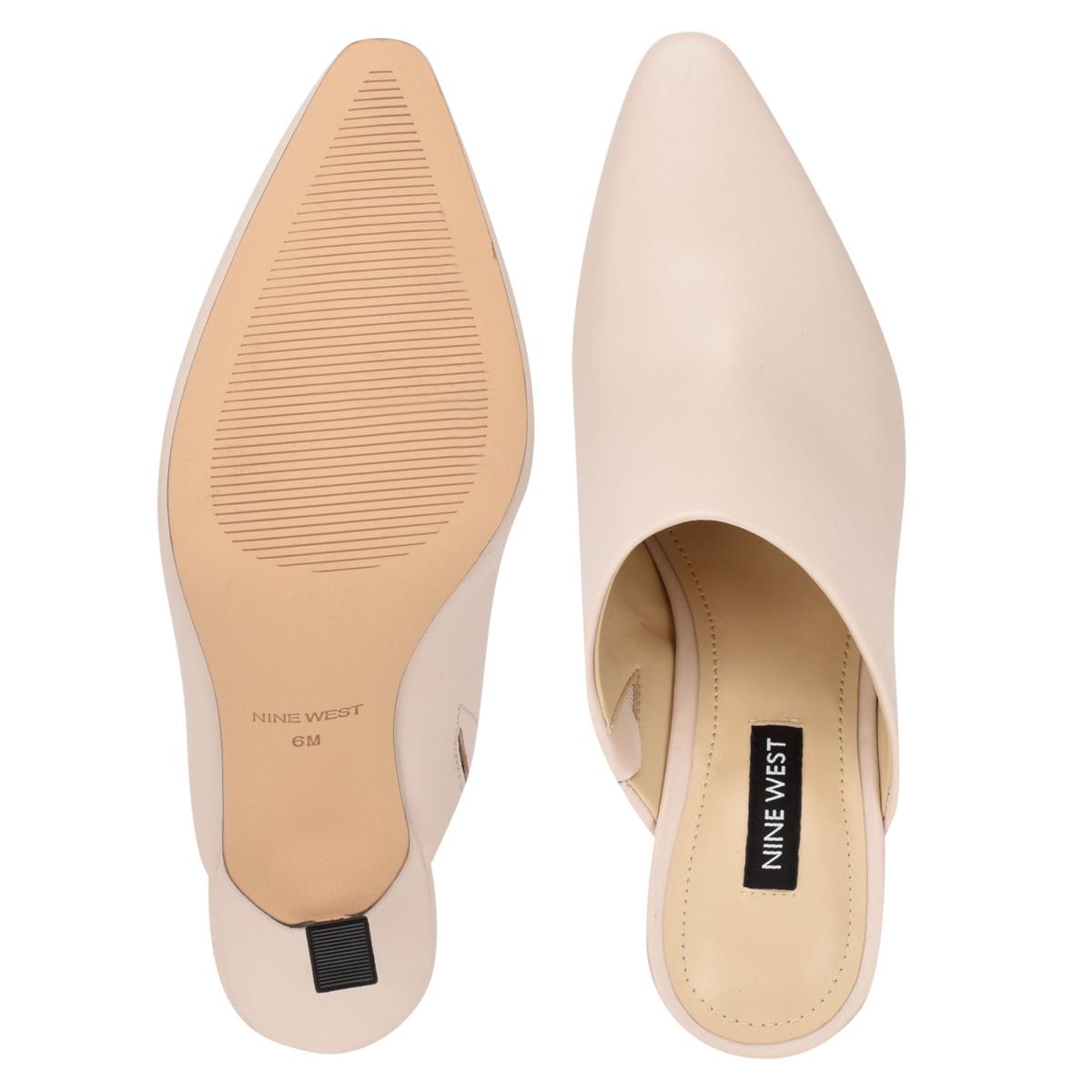 Cream Women's Nine West Ciao Heel Mules | GBNQ56981