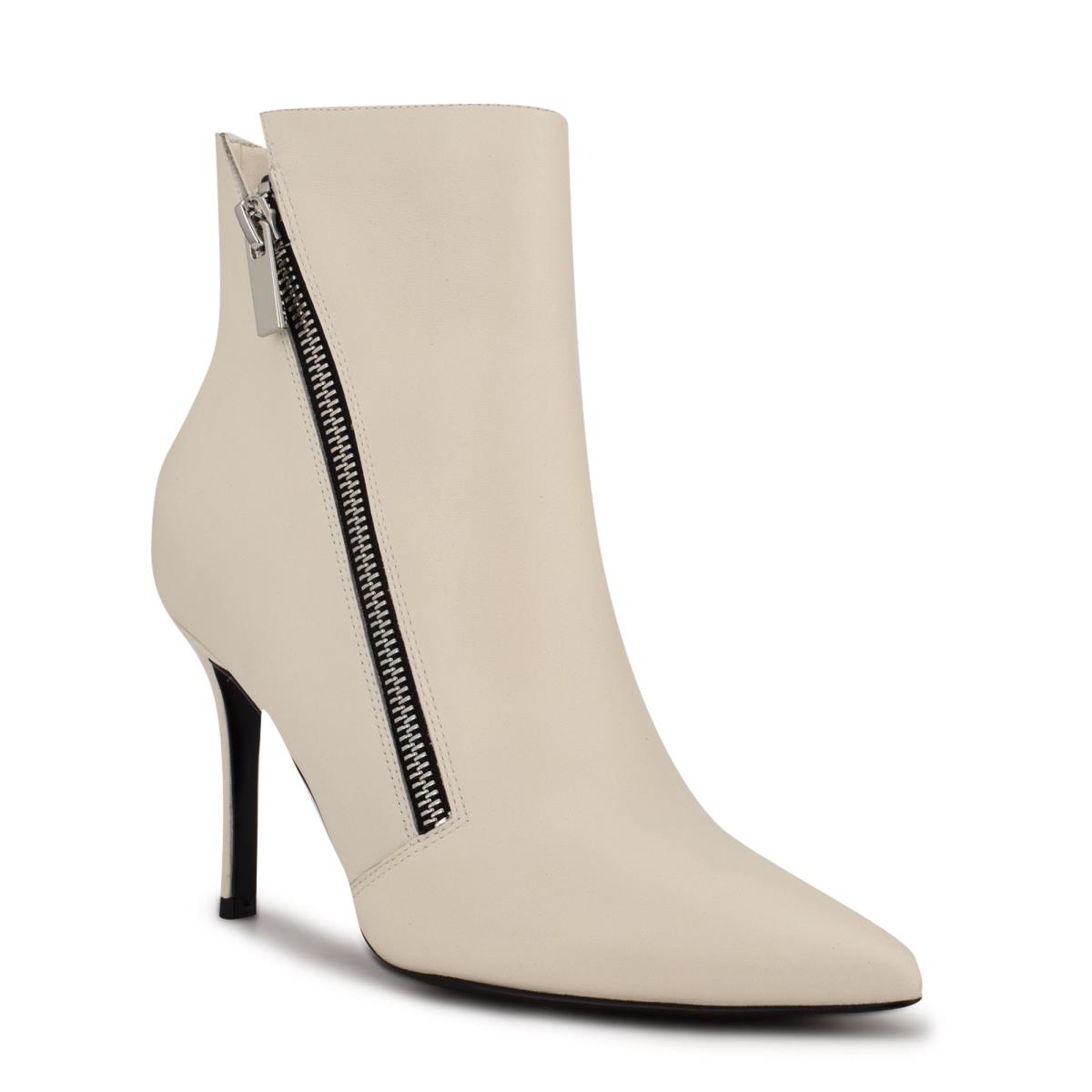 Cream Women's Nine West Fast Dress Booties | MUAE73651