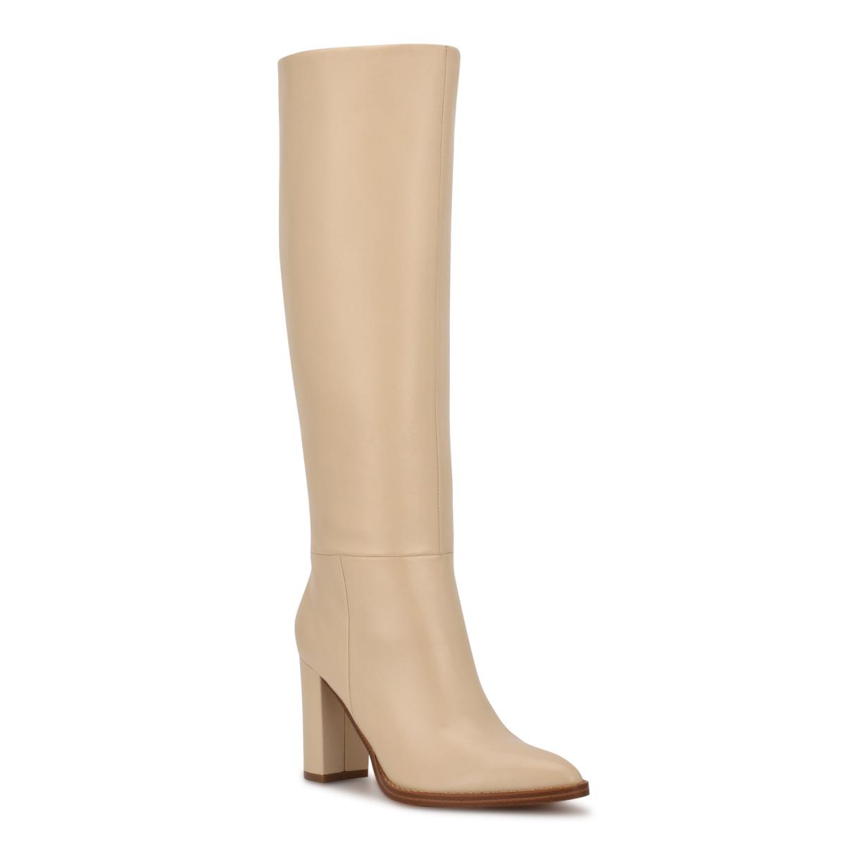 Cream Women's Nine West Hiya Heeled Boots | GJOF96210