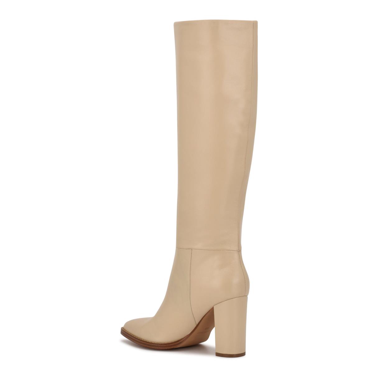 Cream Women's Nine West Hiya Heeled Boots | GJOF96210