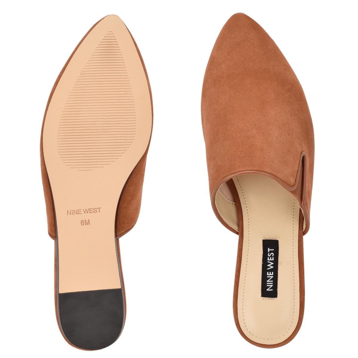 Dark Beige Women's Nine West Freeda Pointy Toe Mules | FBMU15872