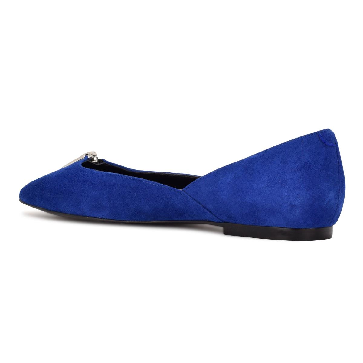 Deep Blue Women's Nine West Brina Pointy Toe Ballet Flats | VDLN56934