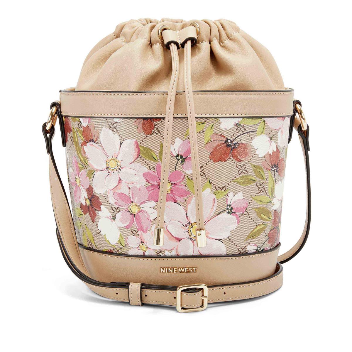 Flower Women\'s Nine West Laylin Drawstring Bucket Crossbody Bags | HSLF29503