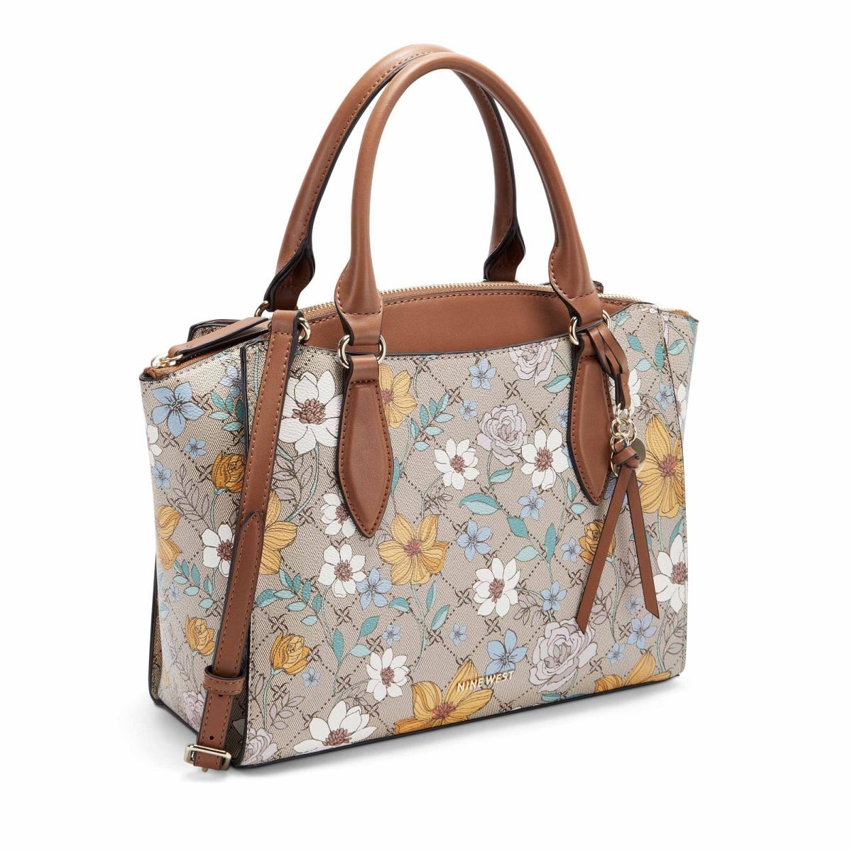 Flower Women's Nine West Paisley Jet Set Satchel Bags | FACY83790