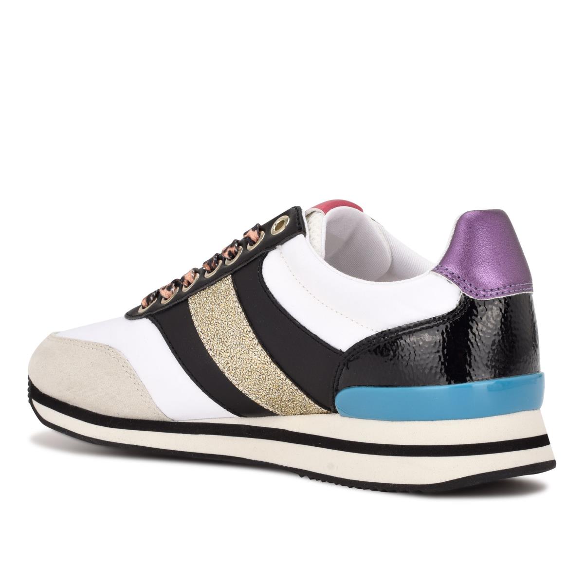 Gold / White / Black Women's Nine West Bunnie Sneakers Sneakers | BXZN98217