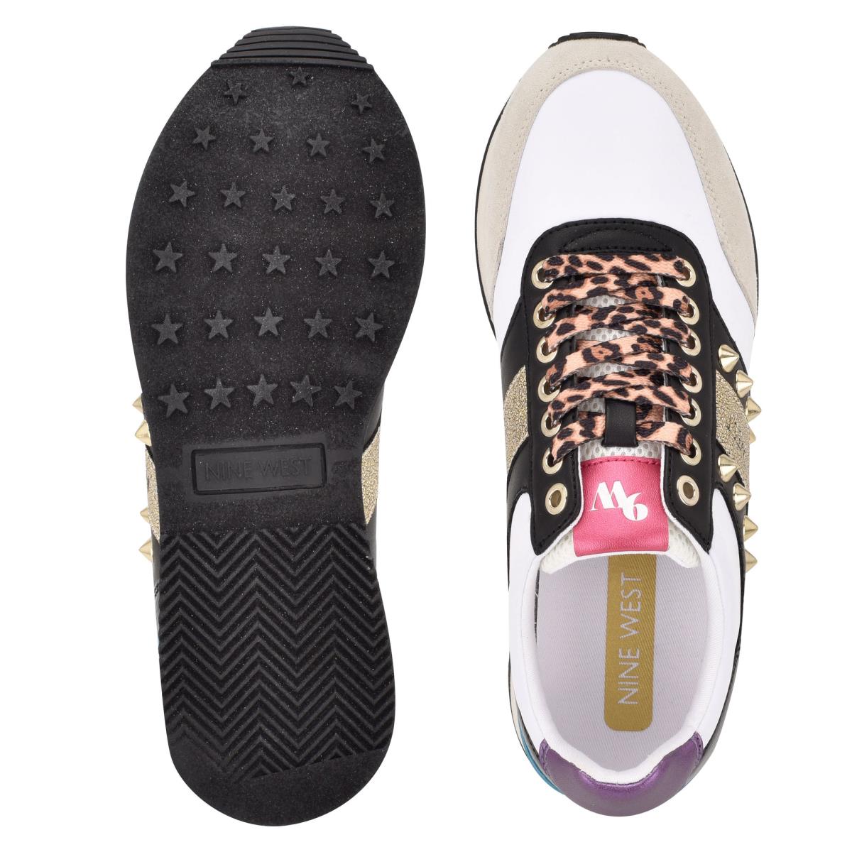 Gold / White / Black Women's Nine West Bunnie Sneakers Sneakers | BXZN98217