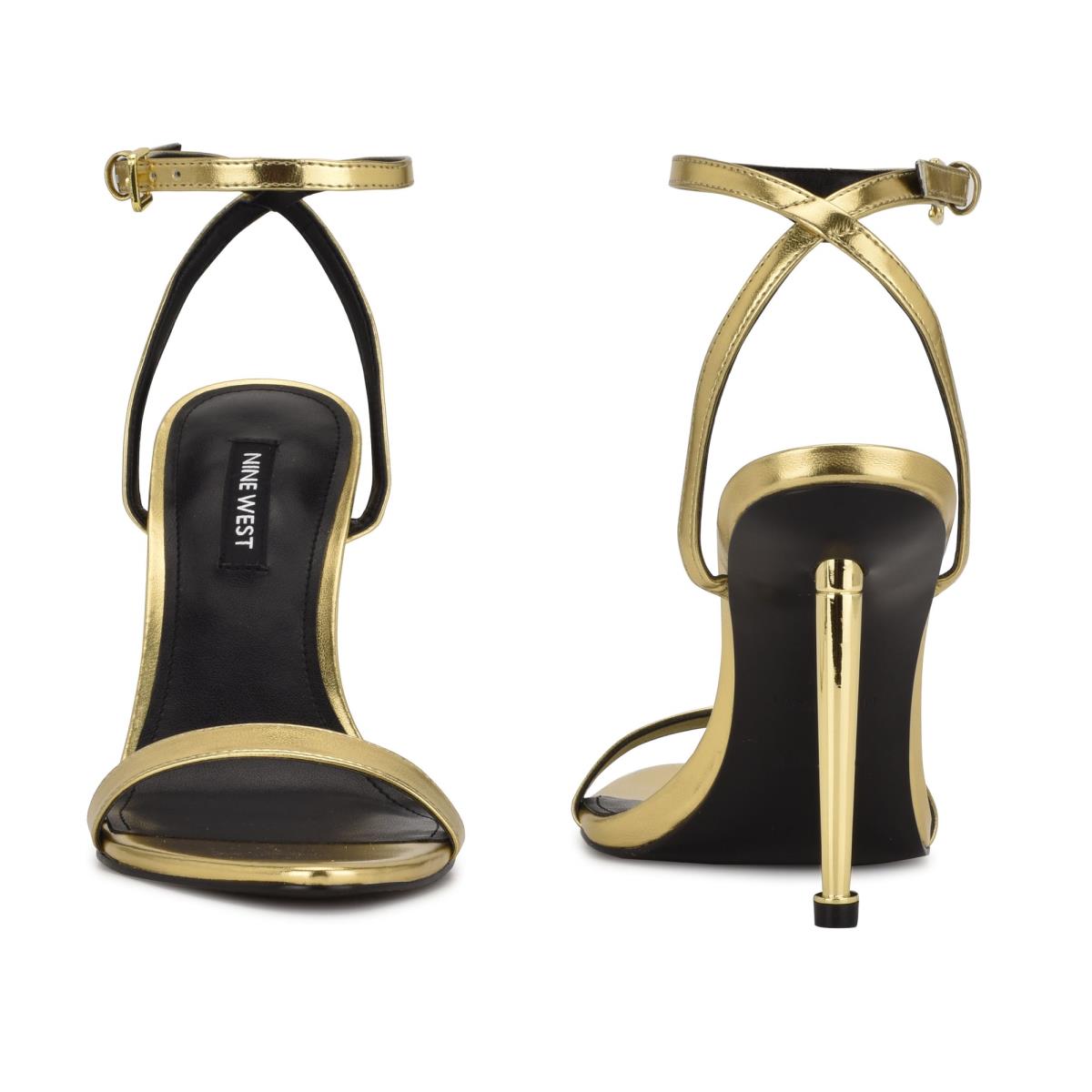 Gold Women's Nine West Reina Ankle Strap Sandals | YXNQ38951