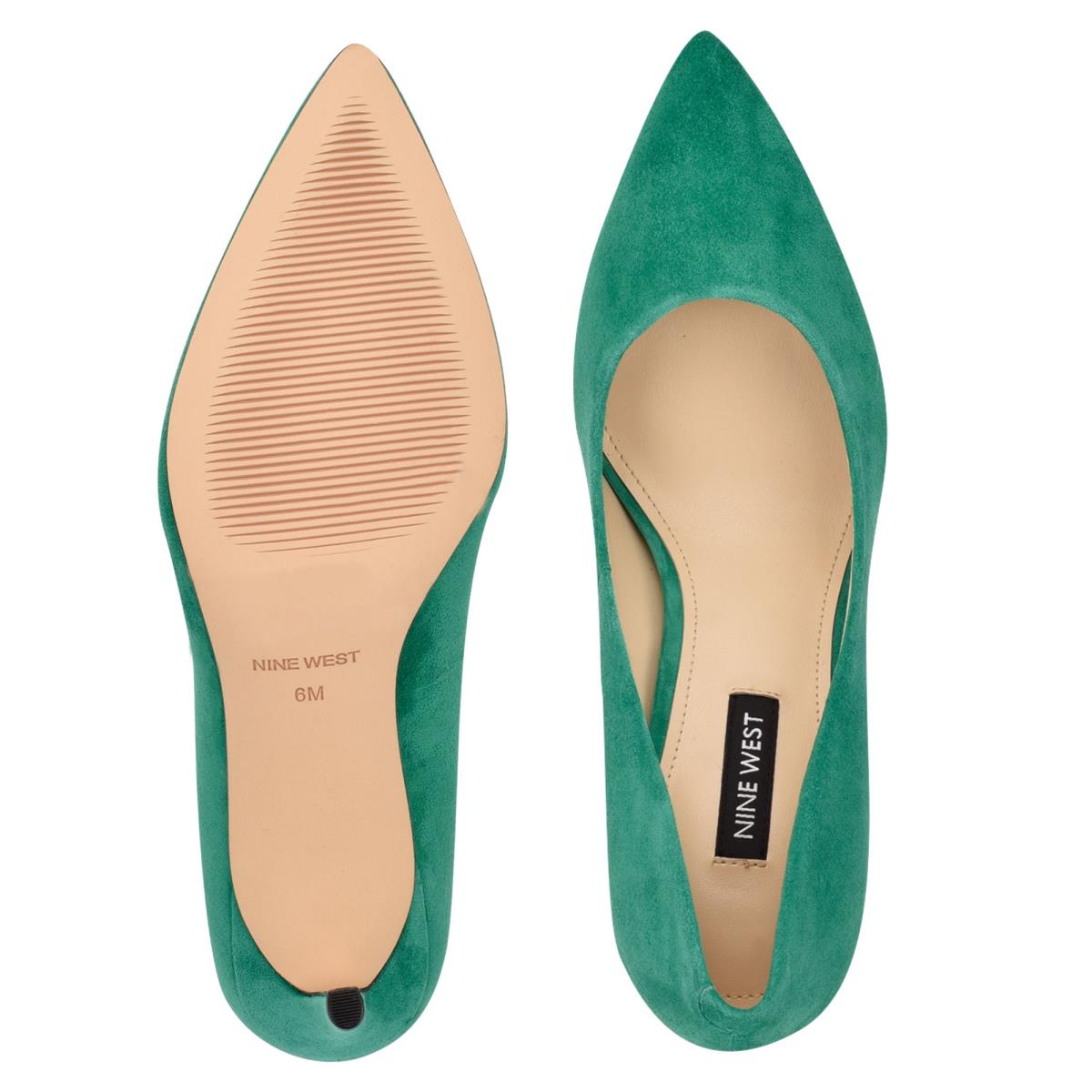 Green Women's Nine West Ezra Pointy Toe Pumps | GRMI70684