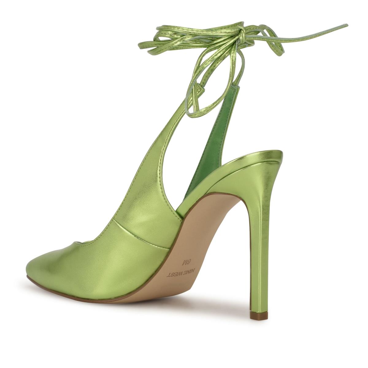 Green Women's Nine West Talon Ankle Wrap Dress Pumps | EJGR02861