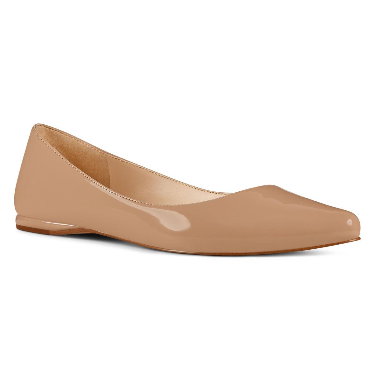 Grey / Brown Women's Nine West Speakup Almond Toe Flats | SYVJ76381