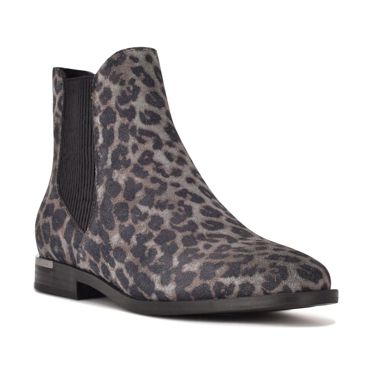 Grey / Leopard Women's Nine West Agate Chelsea Booties | JVXK16204