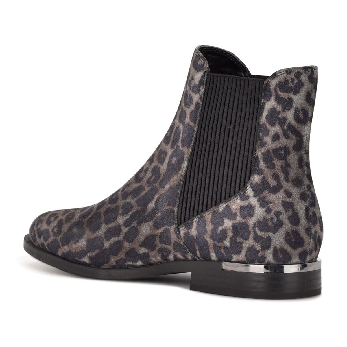 Grey / Leopard Women's Nine West Agate Chelsea Booties | JVXK16204