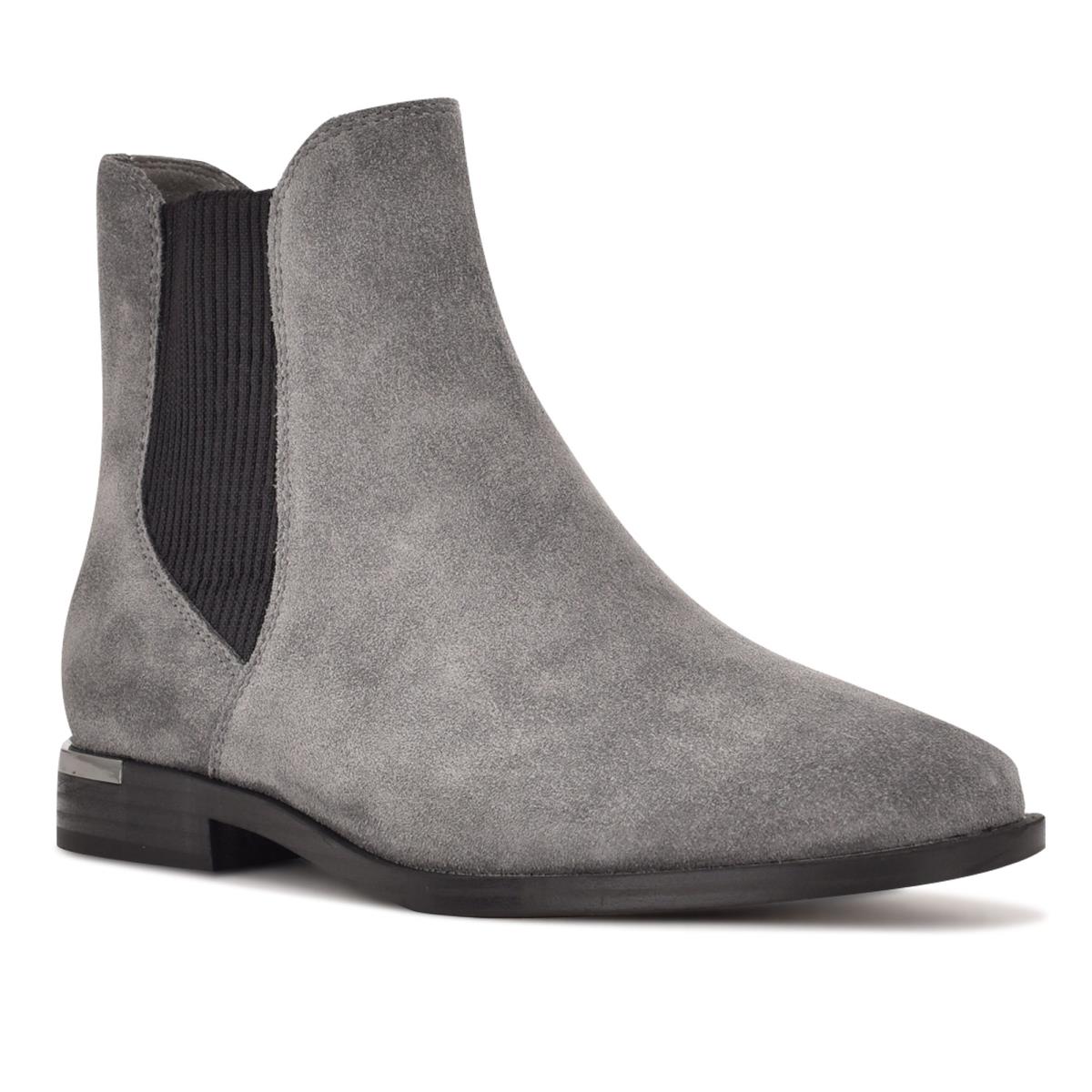 Grey Women's Nine West Agate Chelsea Booties | OKZX47108