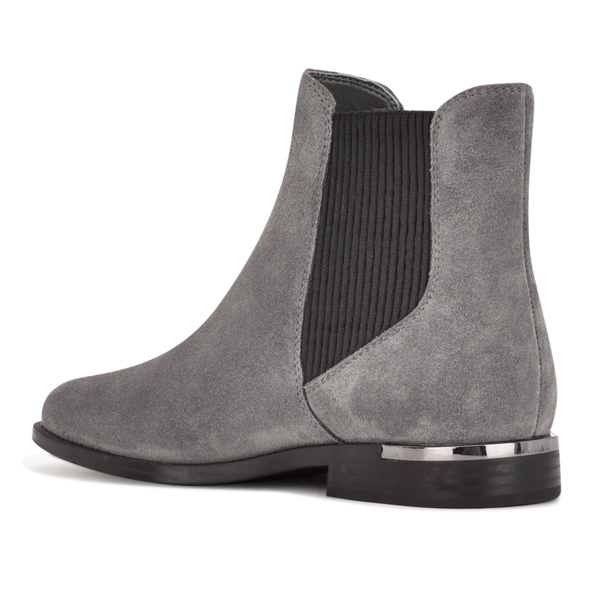 Grey Women's Nine West Agate Chelsea Booties | OKZX47108