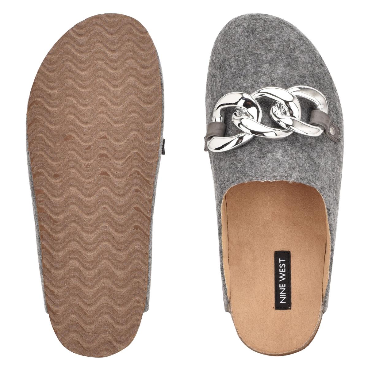 Grey Women's Nine West Everyth Cozy Mules | EIML63078