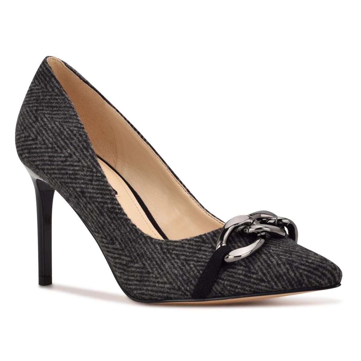 Grey Women's Nine West Ezzie Pointy Toe Pumps | NGQJ36840