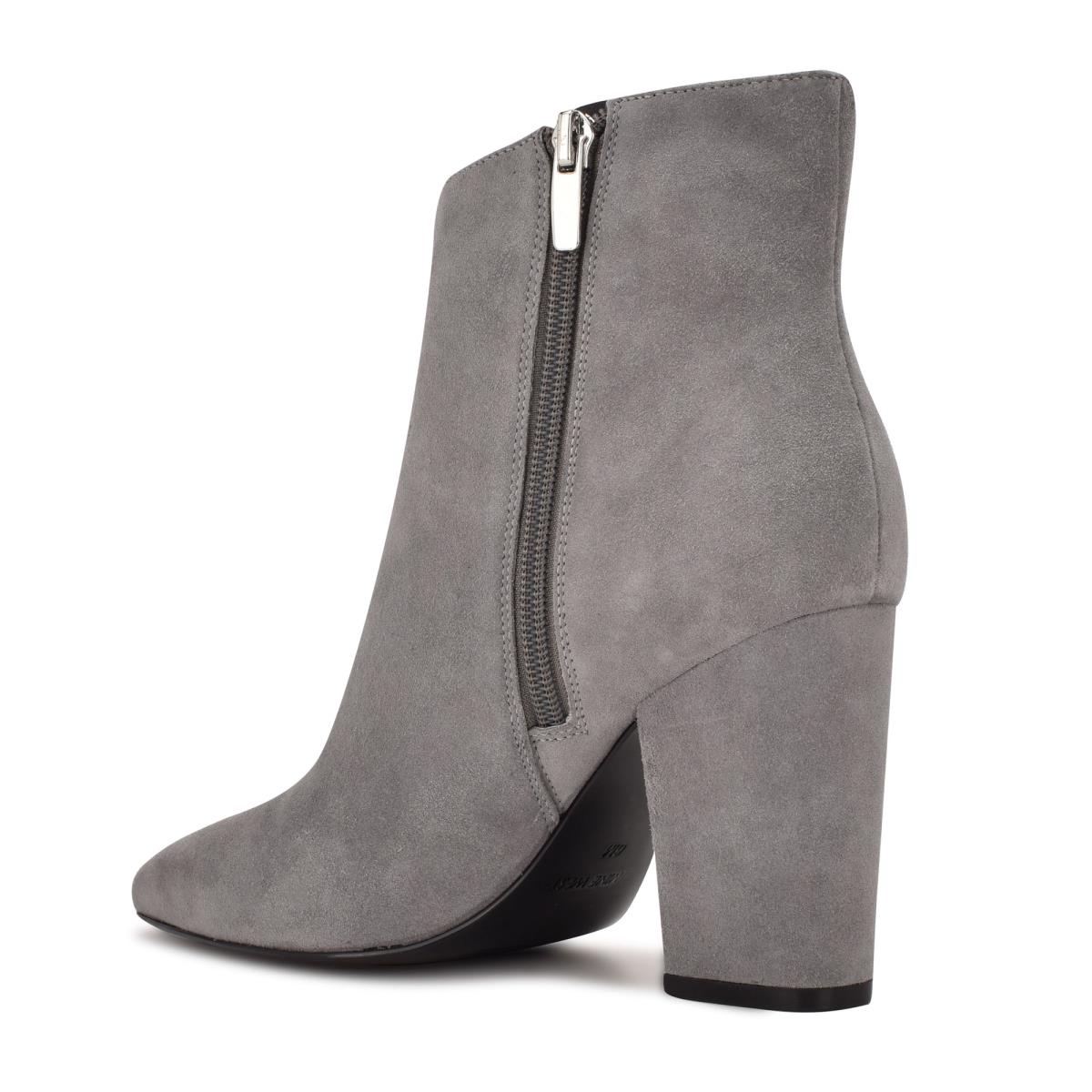 Grey Women's Nine West Glorya Heeled Booties | IYBH12876