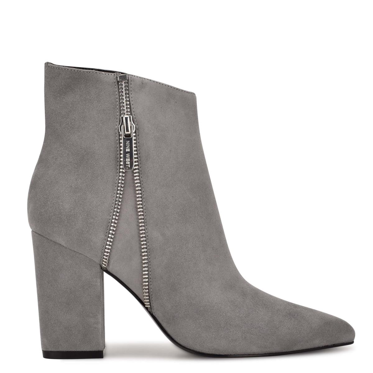 Grey Women\'s Nine West Glorya Heeled Booties | IYBH12876