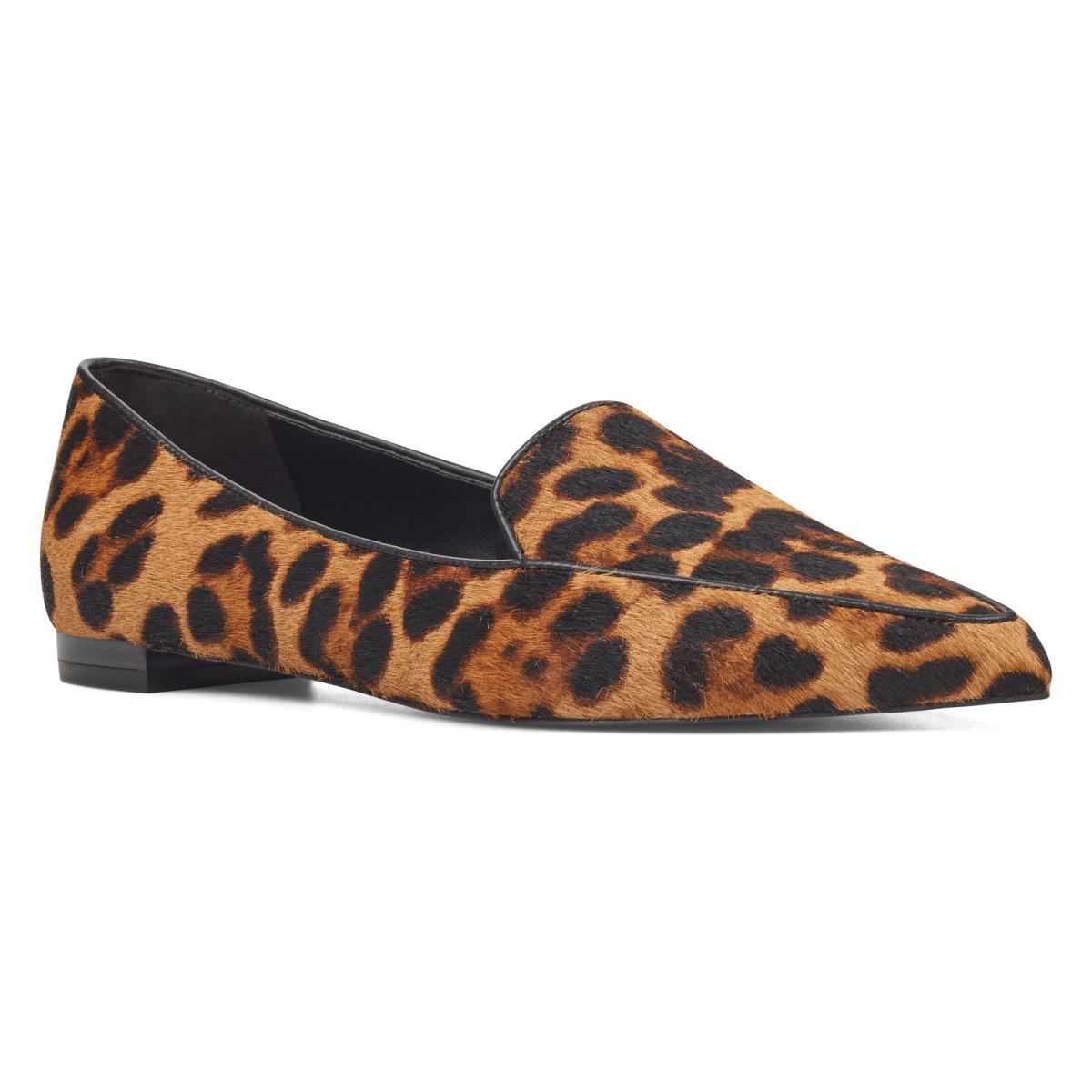 Leopard Women's Nine West Abay Smoking Flats | KGBY52387