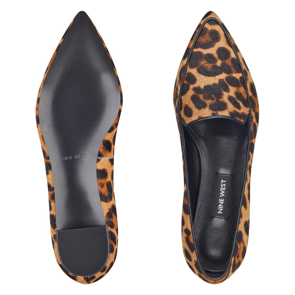 Leopard Women's Nine West Abay Smoking Flats | KGBY52387