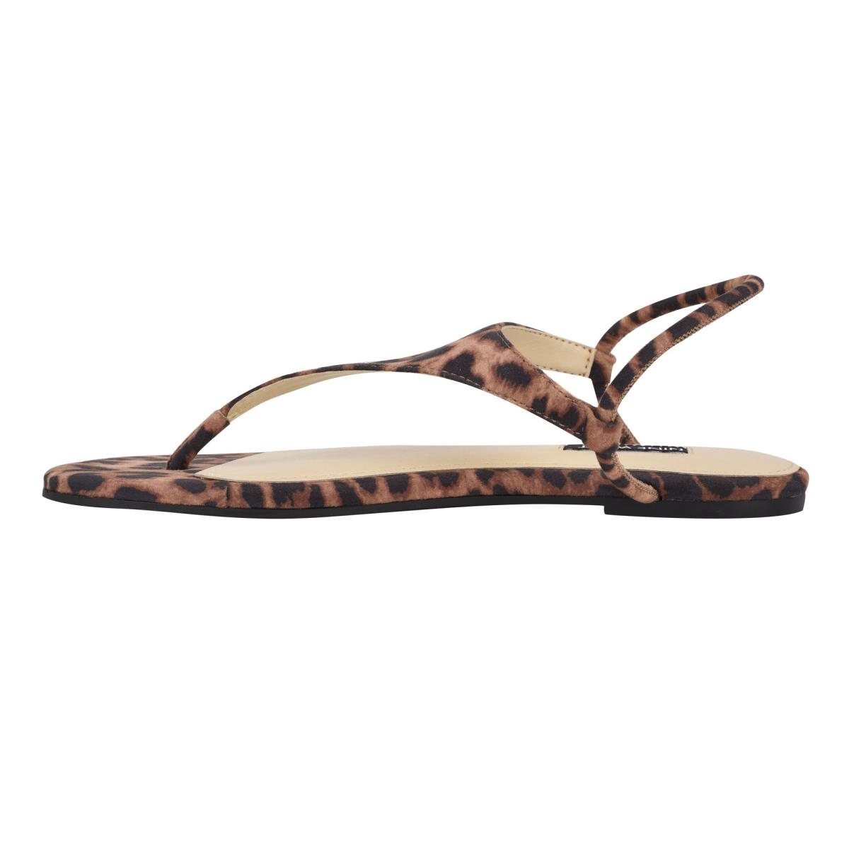 Leopard Women's Nine West Braydin Stretch Flat Sandals | DIOS73029