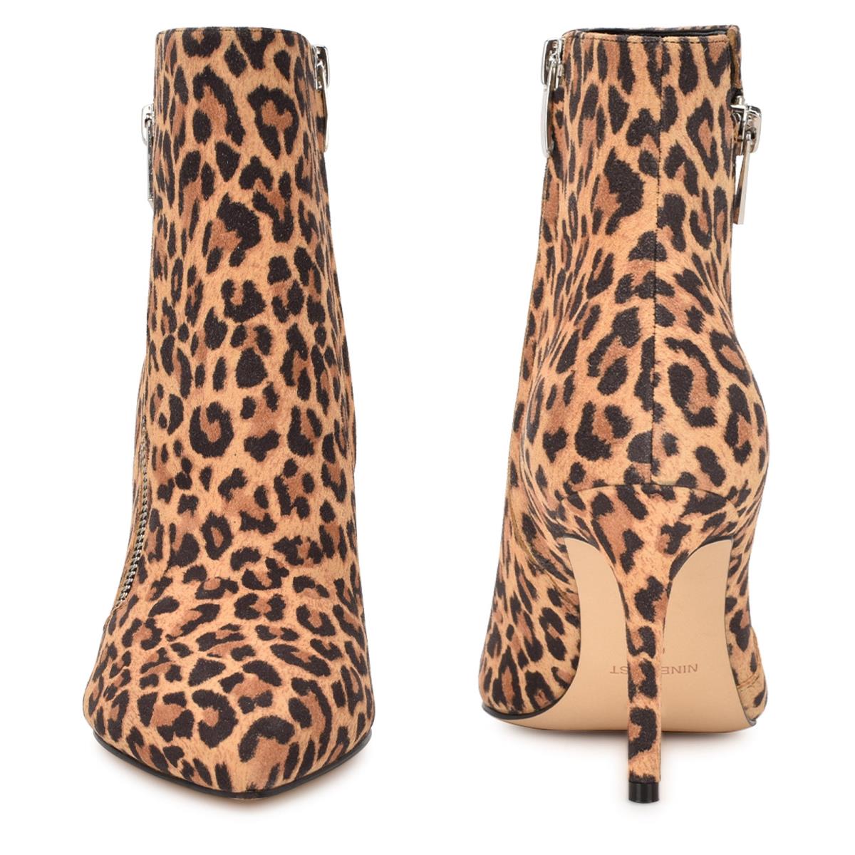 Leopard Women's Nine West Fast Dress Booties | IJHP69482