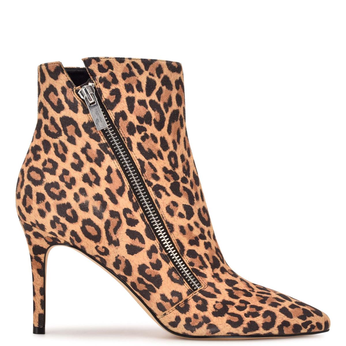 Leopard Women\'s Nine West Fast Dress Booties | IJHP69482