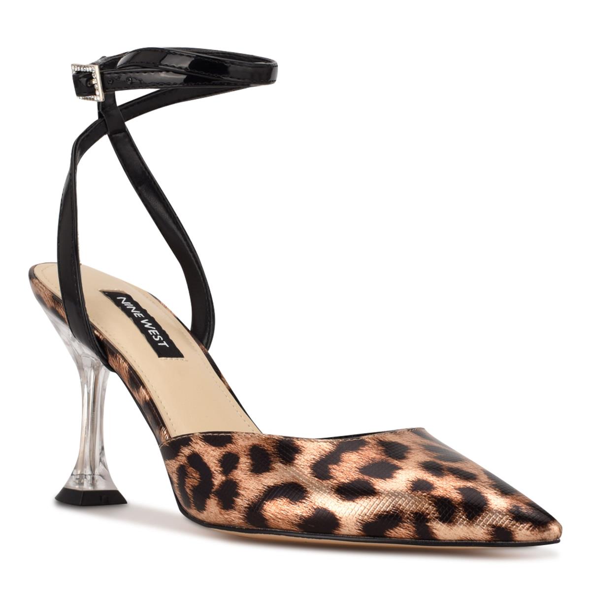 Leopard Women's Nine West Harlowe Ankle Strap Pumps | RWTM13785