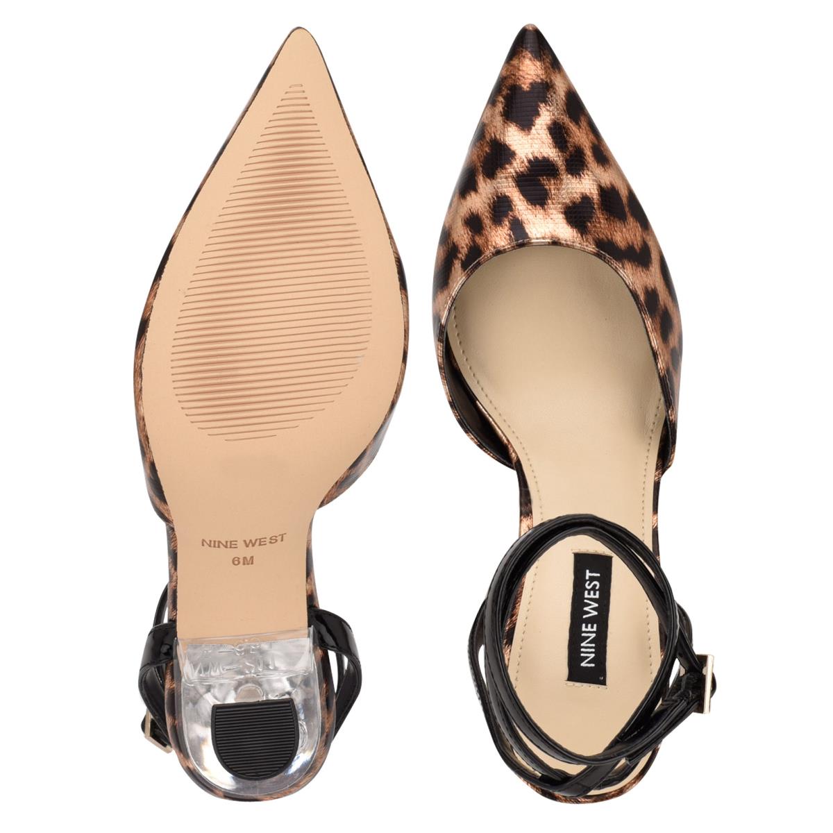 Leopard Women's Nine West Harlowe Ankle Strap Pumps | RWTM13785