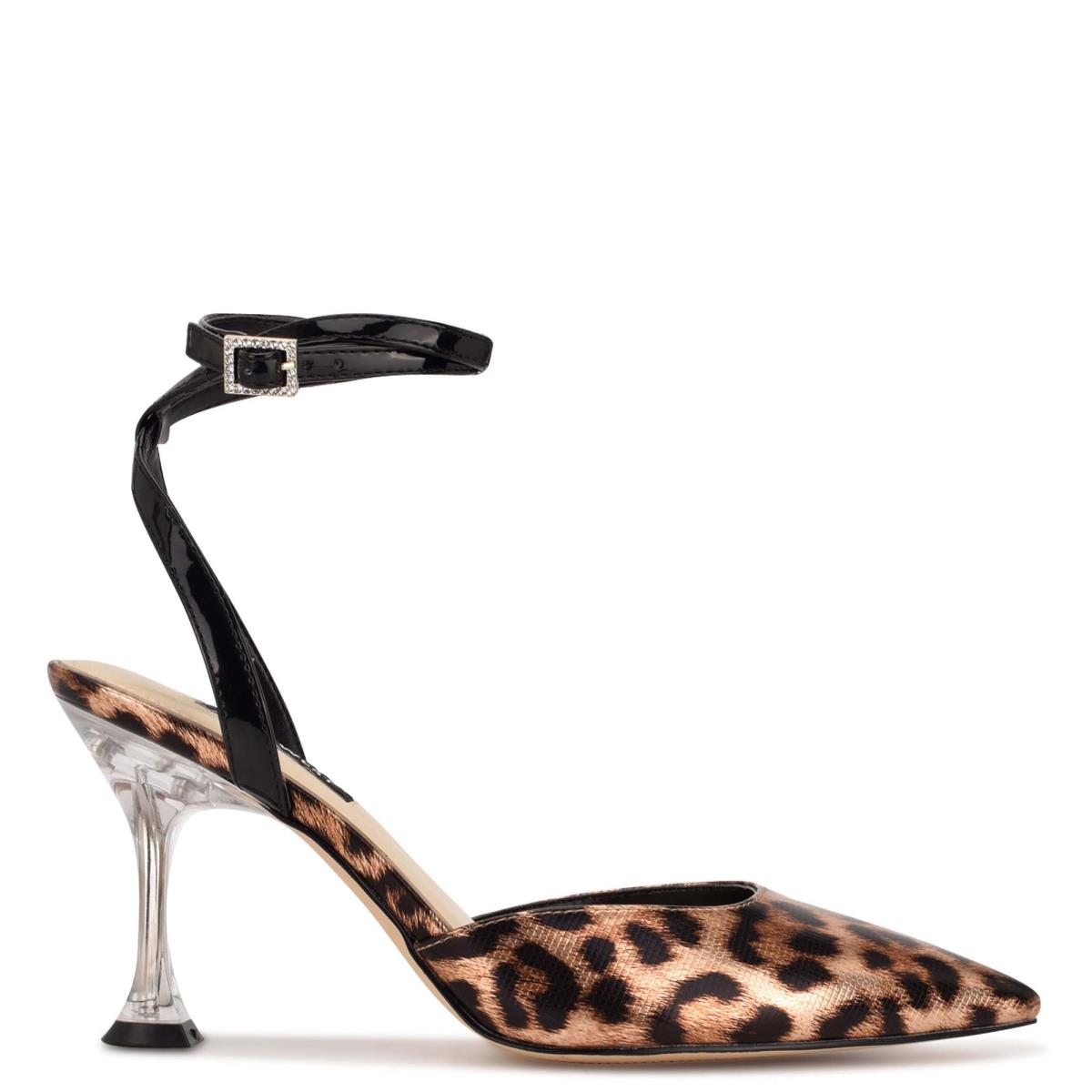 Leopard Women\'s Nine West Harlowe Ankle Strap Pumps | RWTM13785