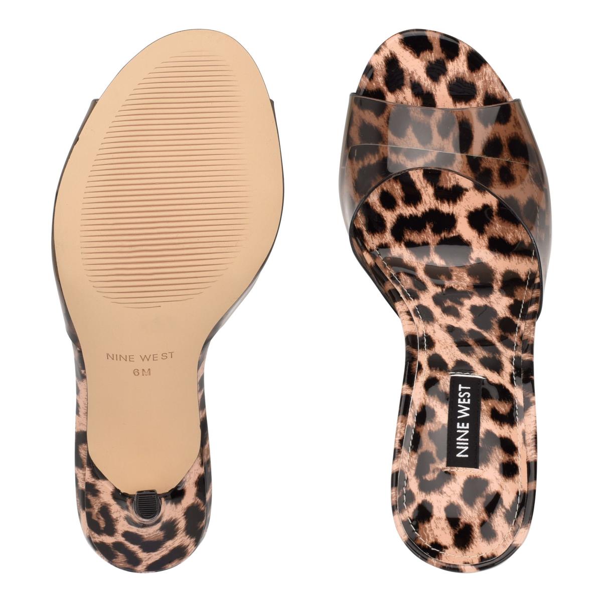 Leopard Women's Nine West Ido Heeled Slide Sandals | VBSP92418