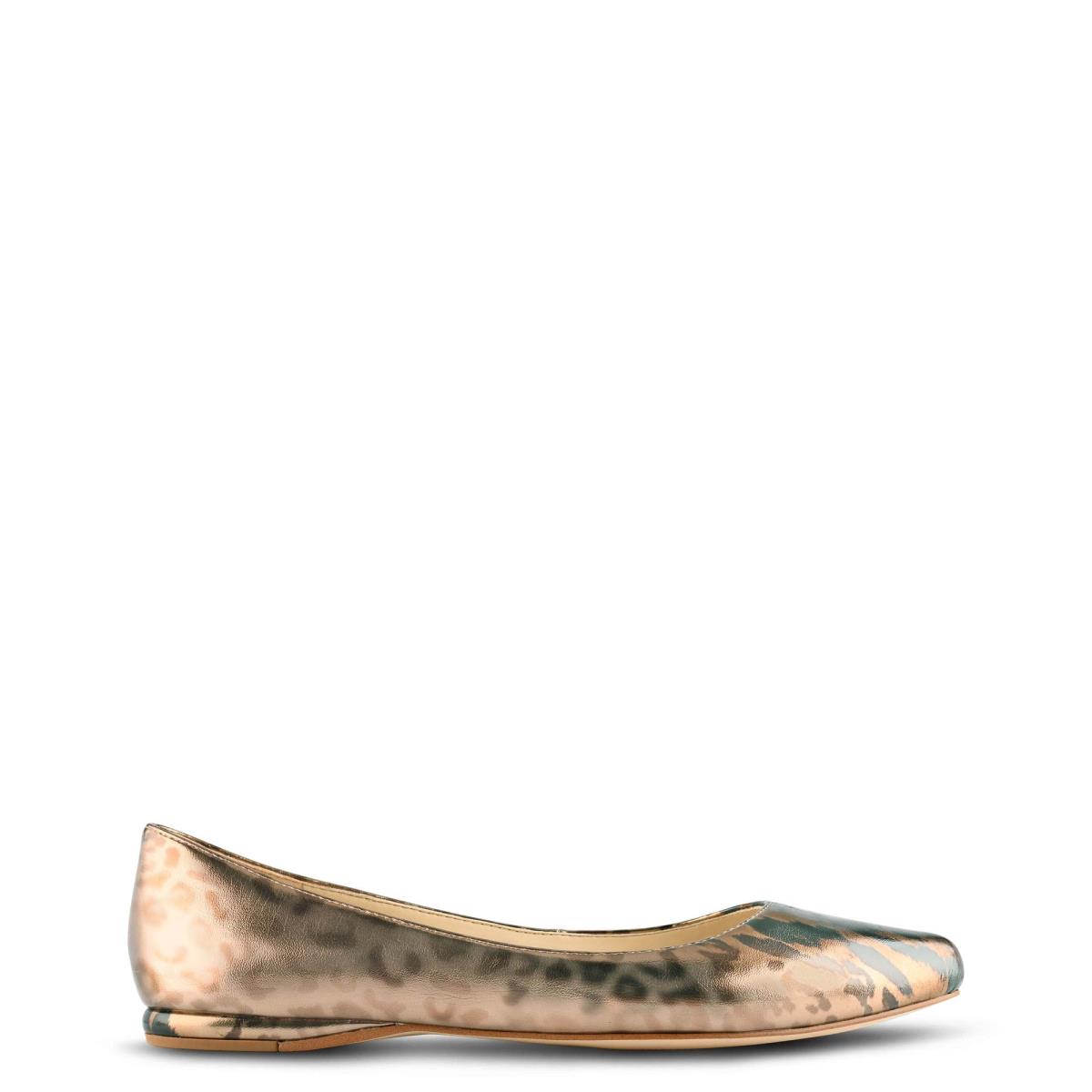 Leopard Women\'s Nine West Speakup Almond Toe Ballet Flats | DUFE57380