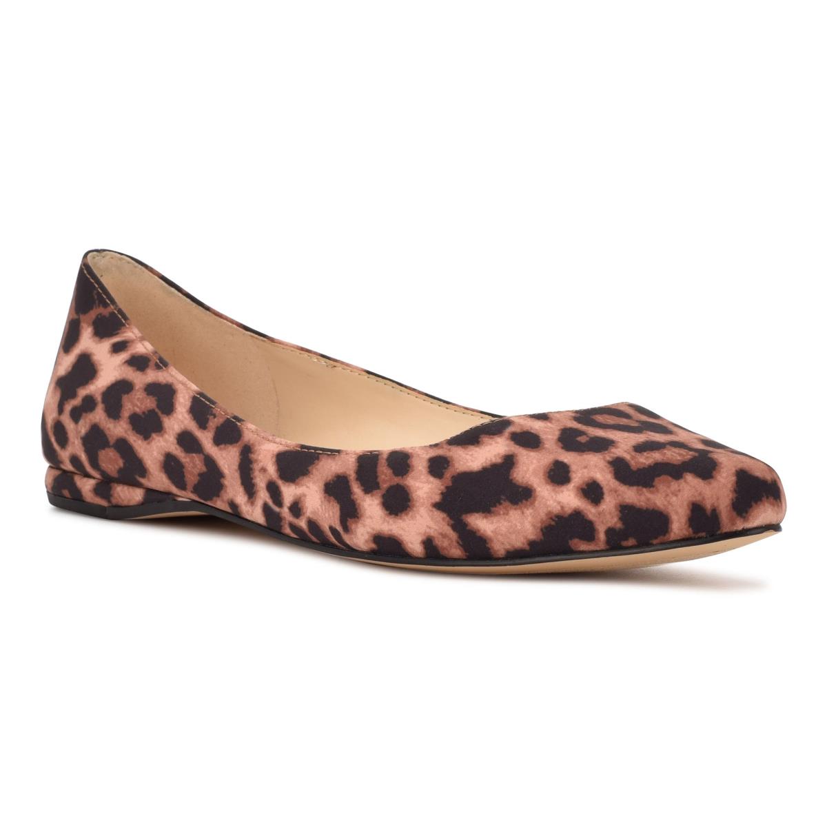 Leopard Women's Nine West Speakup Almond Toe Ballet Flats | YNJW91765