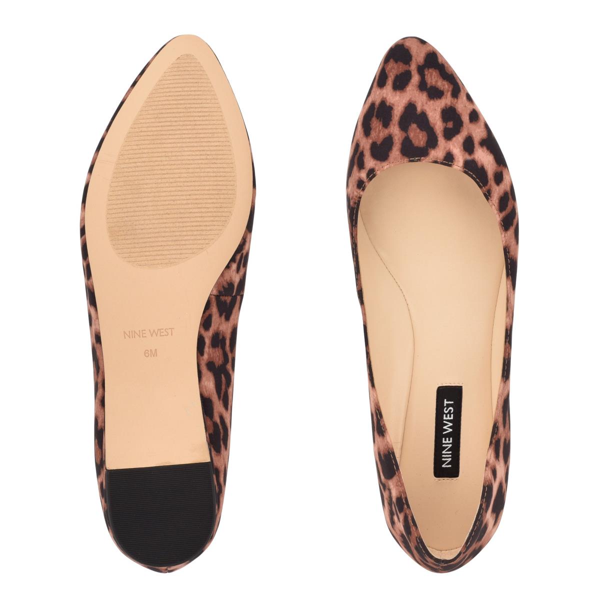 Leopard Women's Nine West Speakup Almond Toe Ballet Flats | YNJW91765