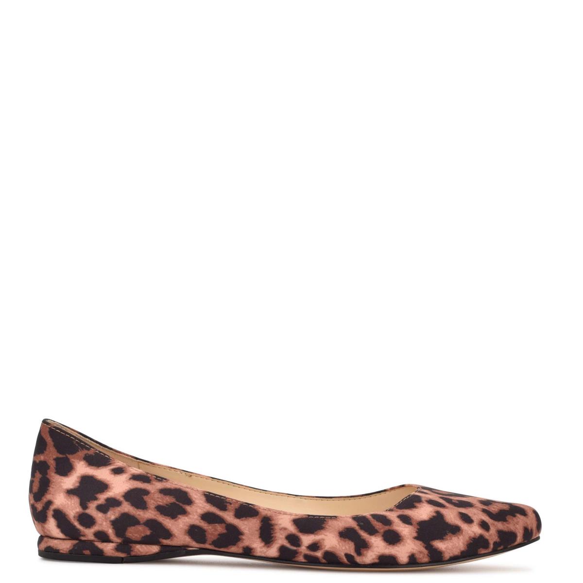 Leopard Women\'s Nine West Speakup Almond Toe Ballet Flats | YNJW91765