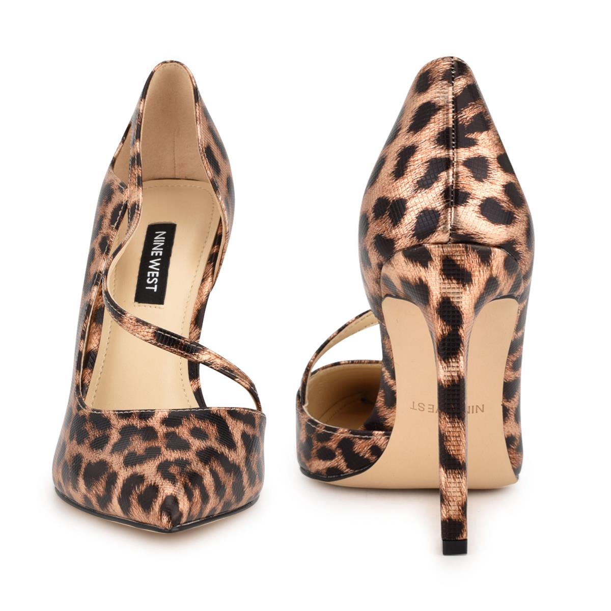 Leopard Women's Nine West Twirl Pointy Toe Pumps | BJRT54293