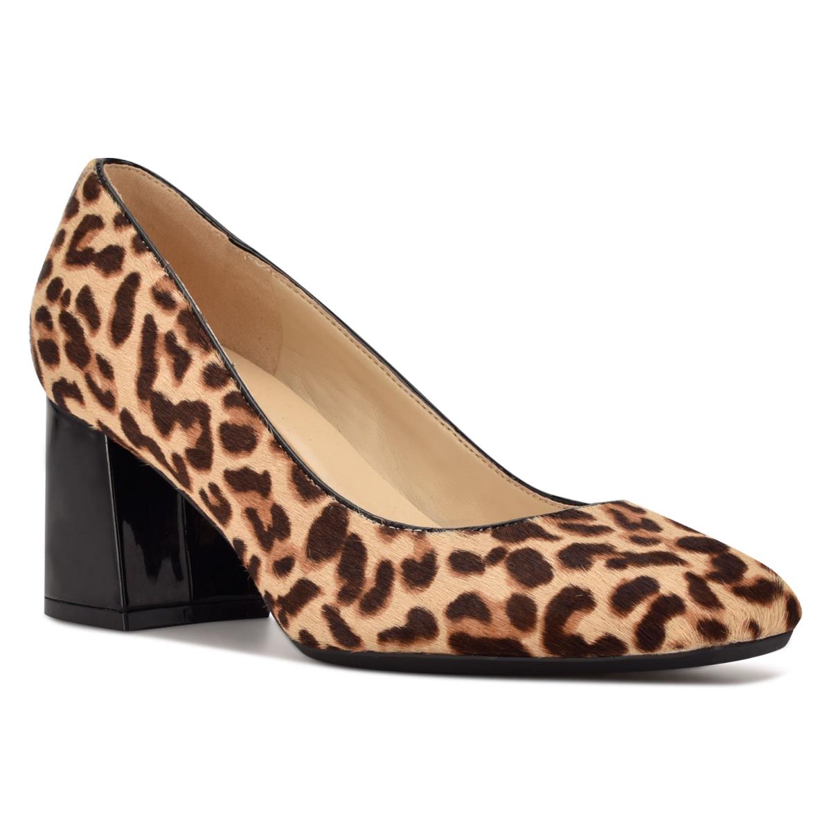 Leopard Women's Nine West Vibe 9x9 Block Heel Pumps | OXYT43950