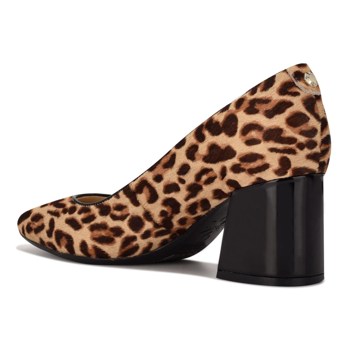 Leopard Women's Nine West Vibe 9x9 Block Heel Pumps | OXYT43950