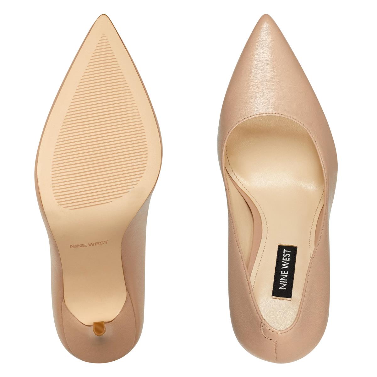 Light Beige Women's Nine West Bliss Pointy Toe Pumps | IQFH52947