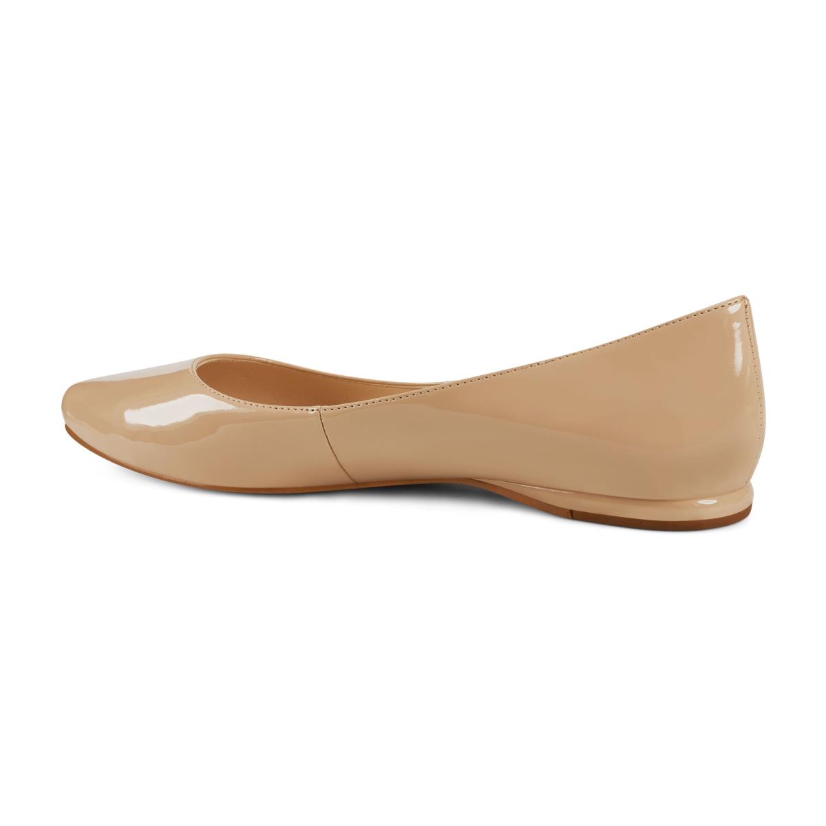 Light Beige Women's Nine West Speakup Almond Toe Flats | GTLY67891