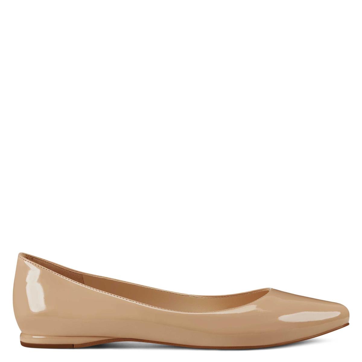 Light Beige Women\'s Nine West Speakup Almond Toe Flats | GTLY67891