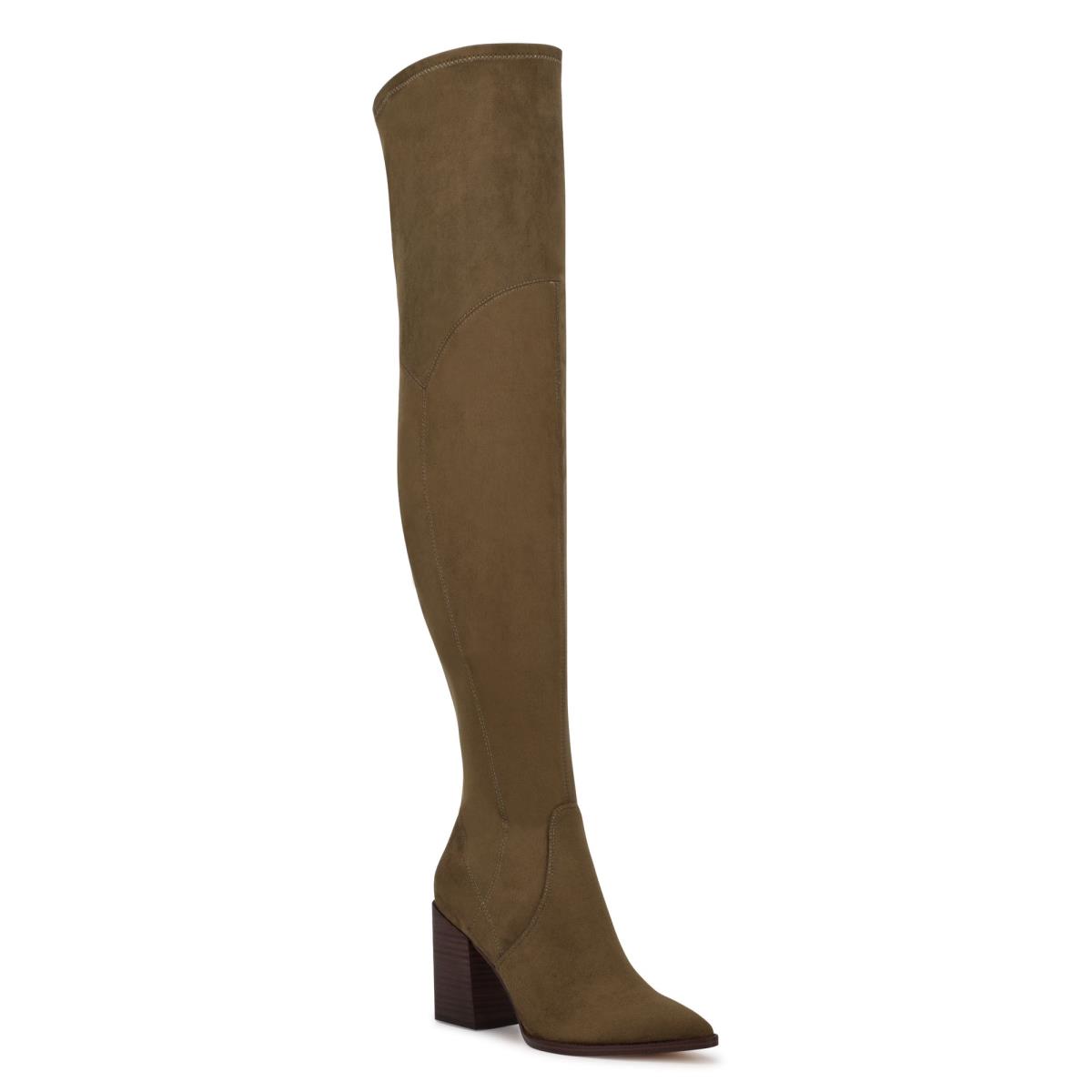 Light Brown Women's Nine West Barret Over The Knee Heeled Boots | LUVQ82467