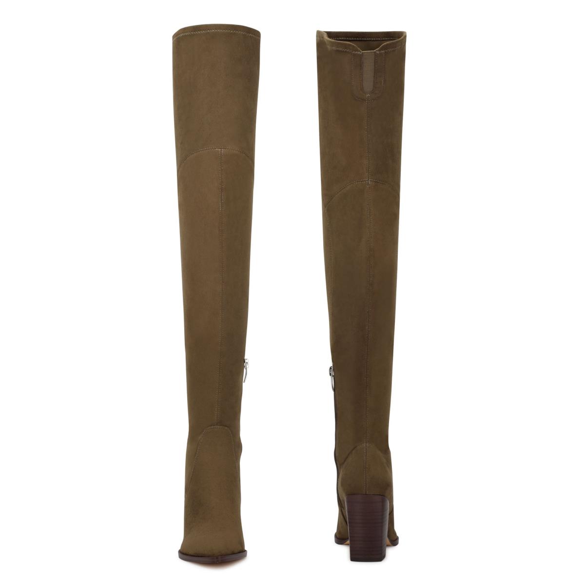 Light Brown Women's Nine West Barret Over The Knee Heeled Boots | LUVQ82467