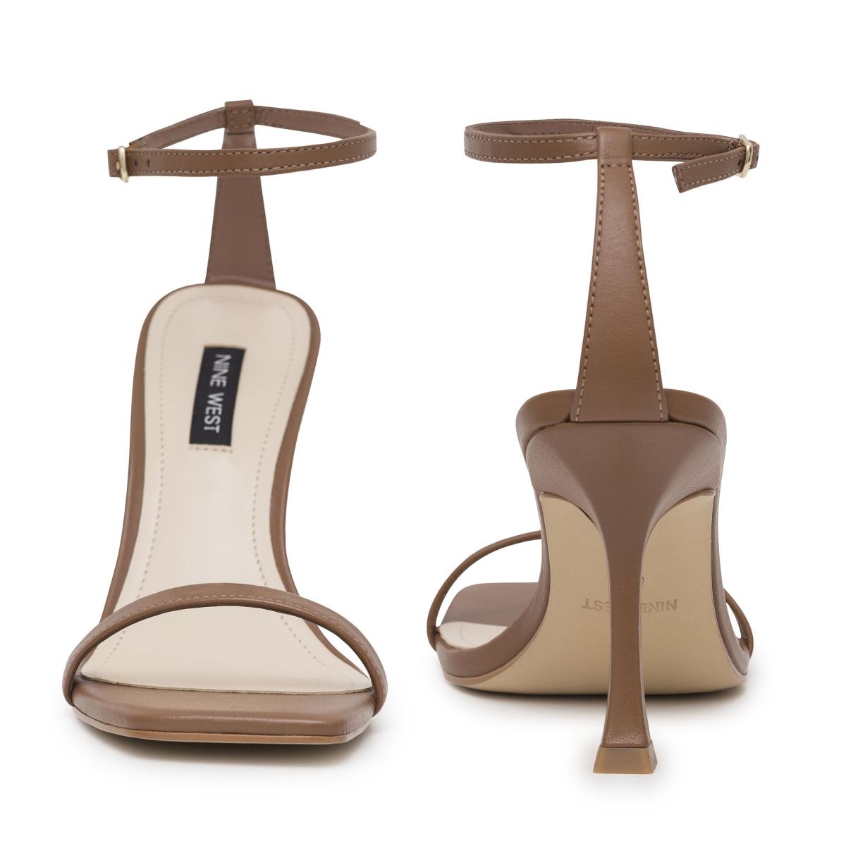 Light Brown Women's Nine West Yess Ankle Strap Sandals | QFTL01546