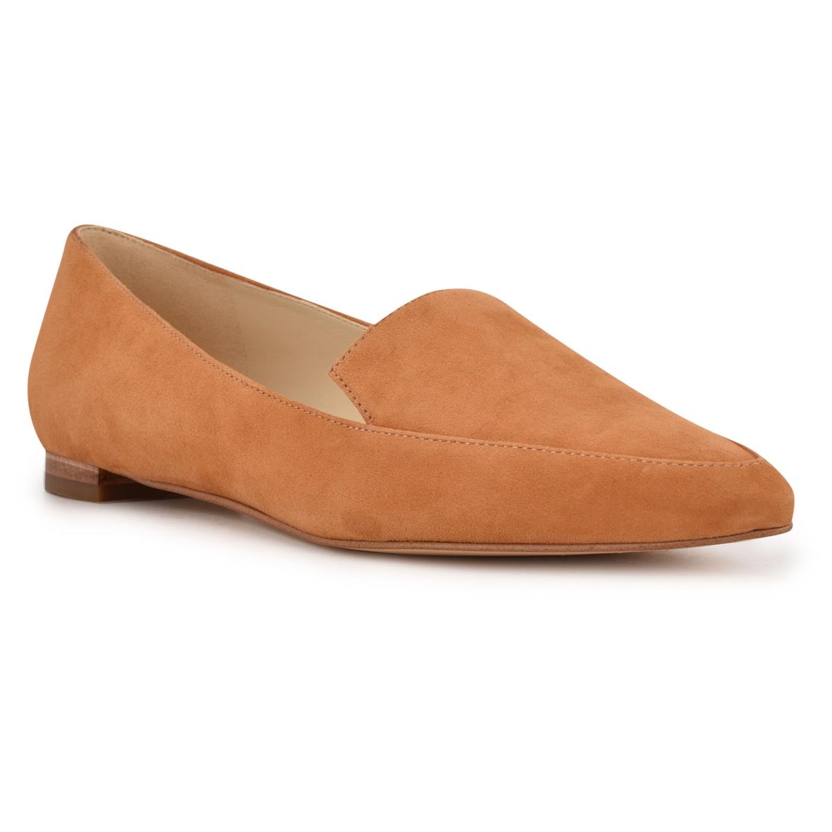 Mustard Women's Nine West Abay Smoking Flats | XMRG34658