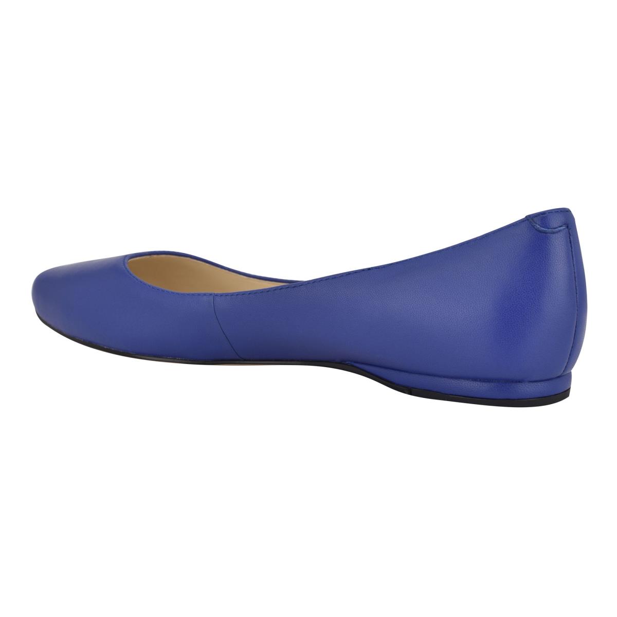 Navy Women's Nine West Speakup Almond Toe Ballet Flats | VBDO65217