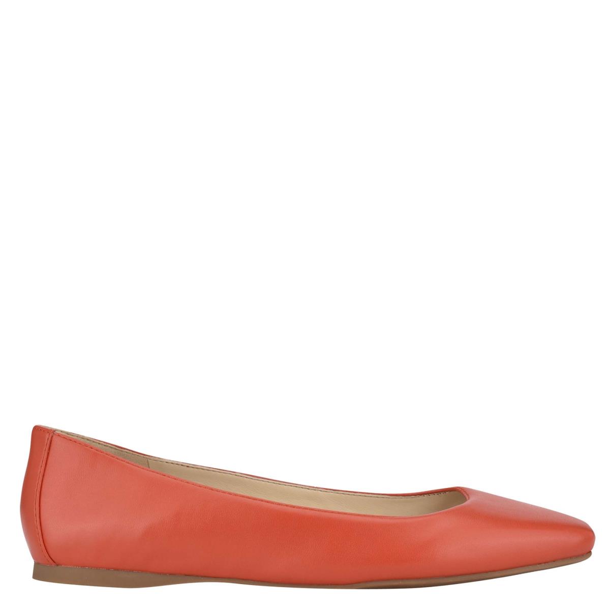 Orange Women\'s Nine West Alena Square-Toe Ballet Flats | JKBD20153