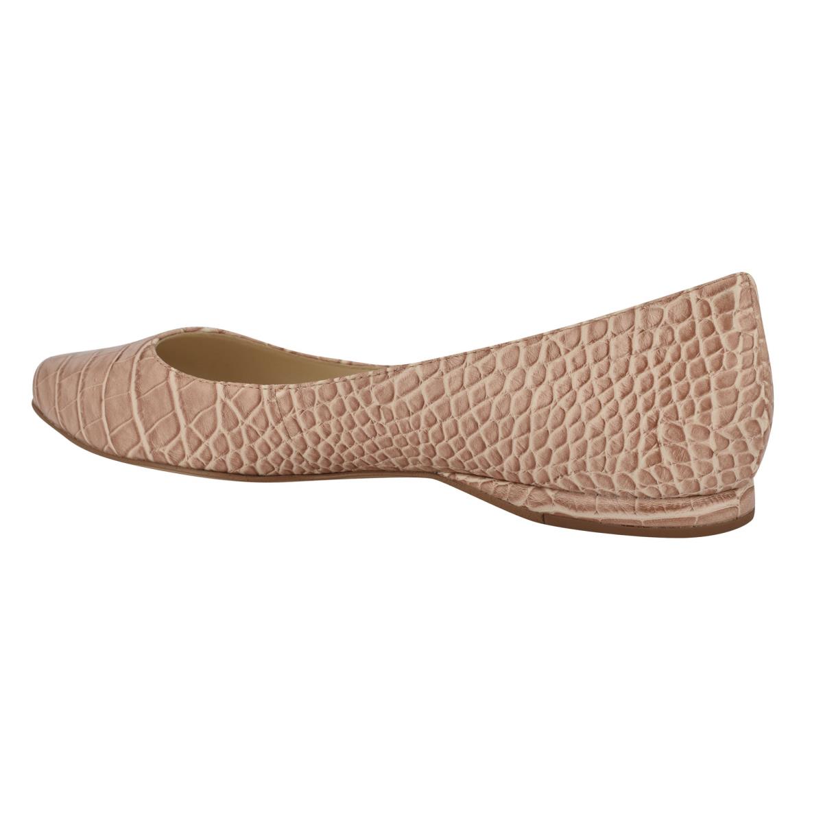 Pink / Snake Women's Nine West Speakup Almond Toe Ballet Flats | ZCOG59823