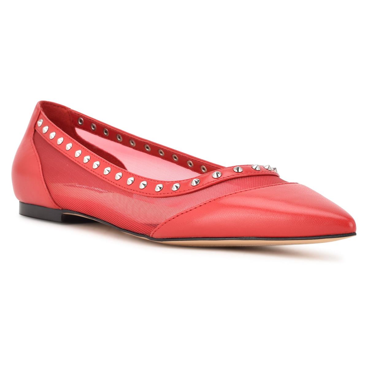 Pink Women's Nine West Bizzie Pointy Toe Ballet Flats | ESON90486