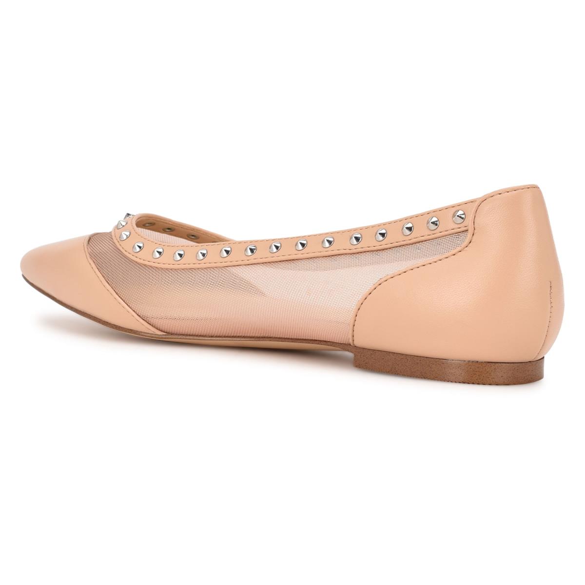 Pink Women's Nine West Bizzie Pointy Toe Ballet Flats | MVWJ72401